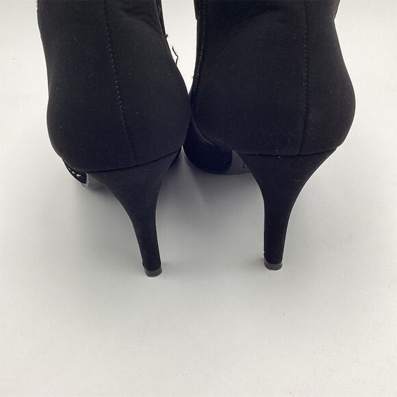 12 Thompson Women's Black Suede Rhinestone Ankle Boots Size 9.5 - Picture 7 of 11